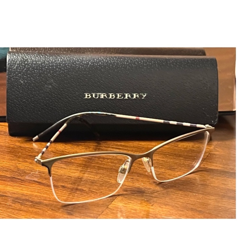 Burberry Semi-rimless BE1278 eyeglass gold metal frames - Unisex